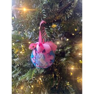 Handmade Unicorn Fabric Ornament Holiday Christmas USA Artist made